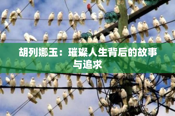 胡列娜玉：璀璨人生背后的故事与追求