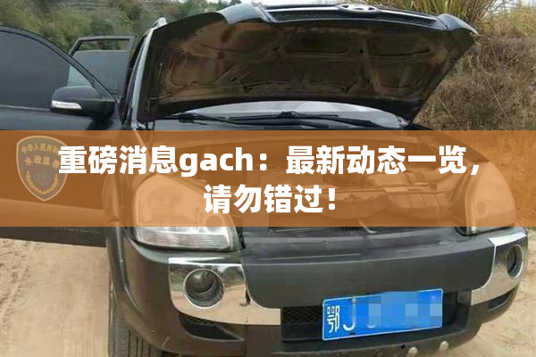 重磅消息gach：最新动态一览，请勿错过！