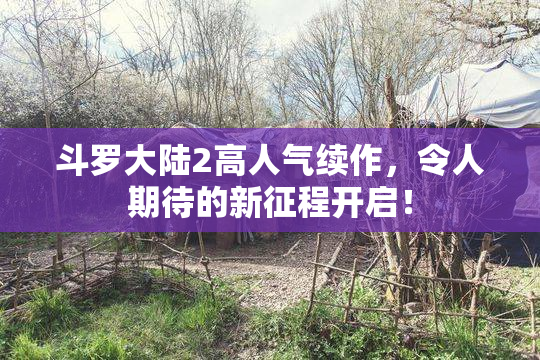 斗罗大陆2高人气续作，令人期待的新征程开启！