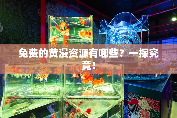 免费的黄漫资源有哪些？一探究竟！