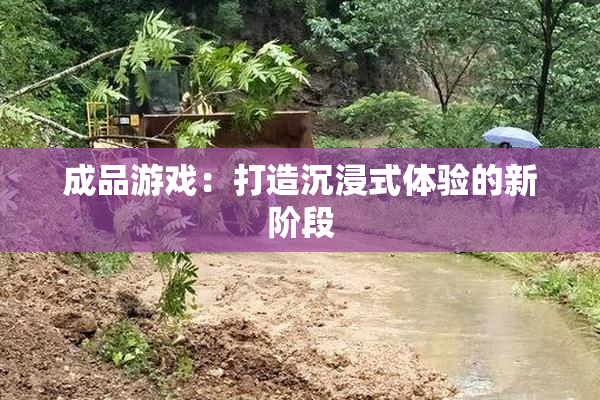 成品游戏：打造沉浸式体验的新阶段