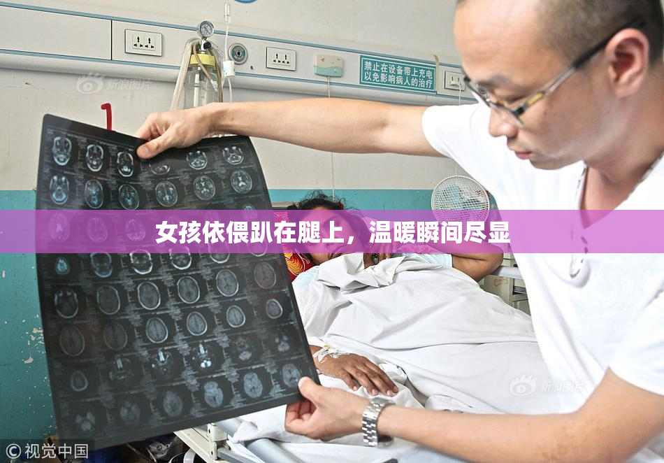 女孩依偎趴在腿上，温暖瞬间尽显