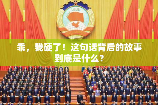 乖，我硬了！这句话背后的故事到底是什么？