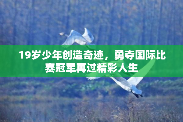 19岁少年创造奇迹，勇夺国际比赛冠军再过精彩人生