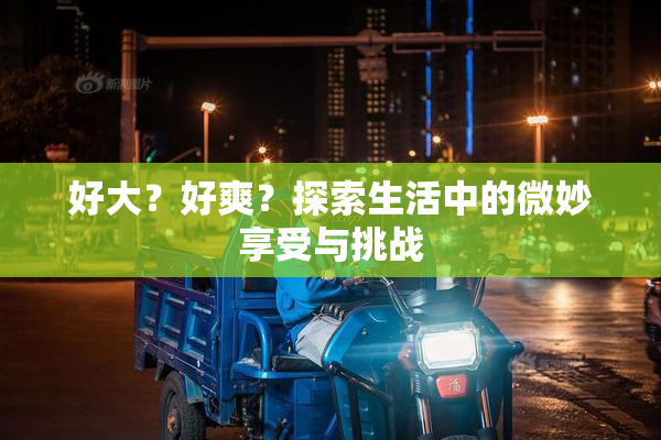 好大？好爽？探索生活中的微妙享受与挑战