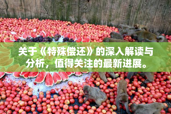 关于《特殊偿还》的深入解读与分析，值得关注的最新进展。