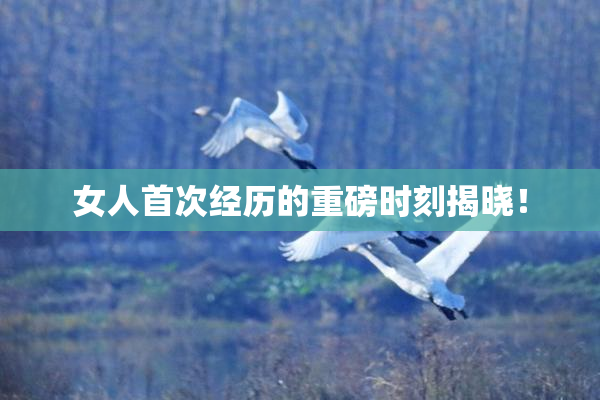 女人首次经历的重磅时刻揭晓！