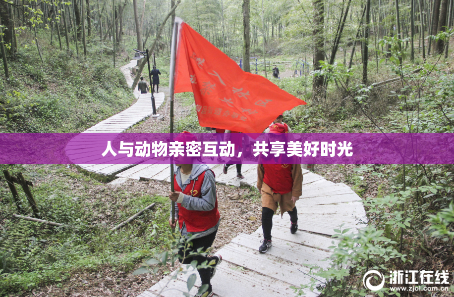 人与动物亲密互动，共享美好时光