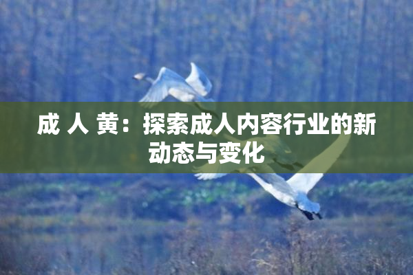 成 人 黄：探索成人内容行业的新动态与变化