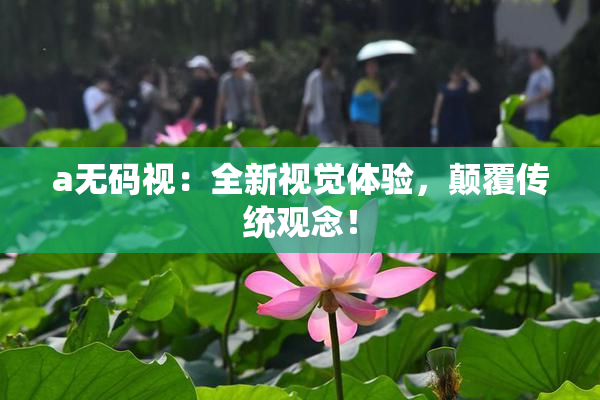 a无码视：全新视觉体验，颠覆传统观念！