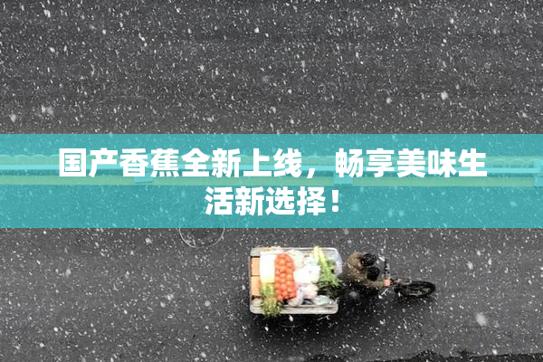 国产香蕉全新上线，畅享美味生活新选择！