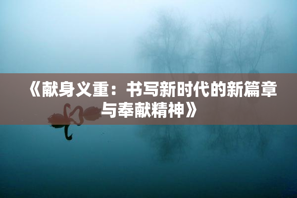 《献身义重：书写新时代的新篇章与奉献精神》