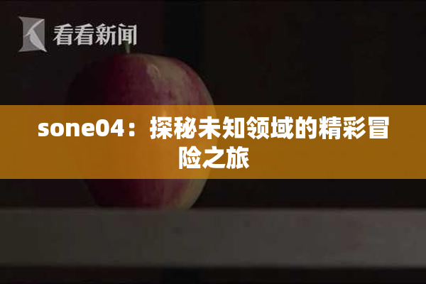 sone04：探秘未知领域的精彩冒险之旅