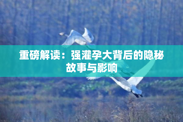 重磅解读：强灌孕大背后的隐秘故事与影响