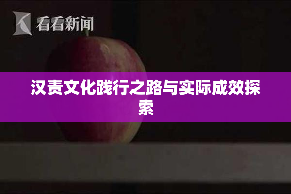 汉责文化践行之路与实际成效探索