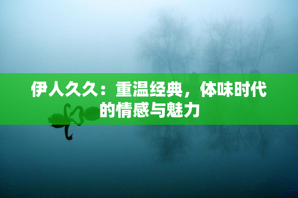 伊人久久：重温经典，体味时代的情感与魅力