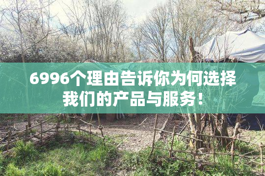 6996个理由告诉你为何选择我们的产品与服务！
