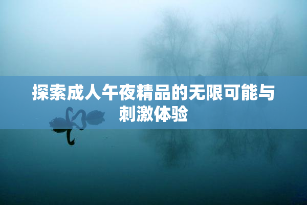 探索成人午夜精品的无限可能与刺激体验