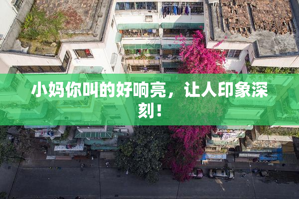 小妈你叫的好响亮，让人印象深刻！