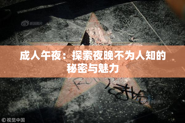 成人午夜：探索夜晚不为人知的秘密与魅力