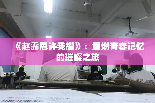 《赵露思许我耀》：重燃青春记忆的璀璨之旅