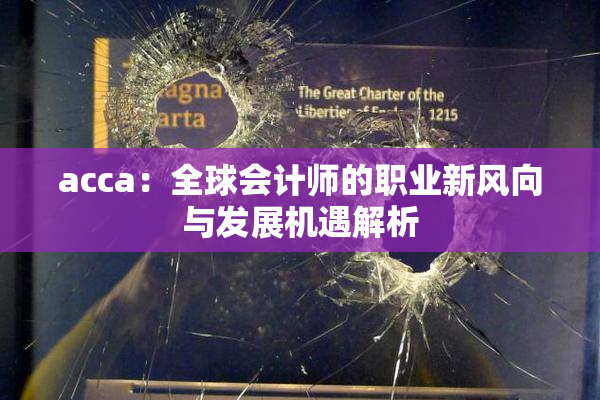 acca：全球会计师的职业新风向与发展机遇解析