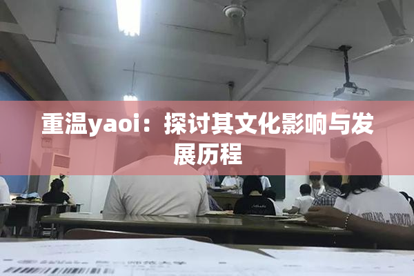 重温yaoi：探讨其文化影响与发展历程
