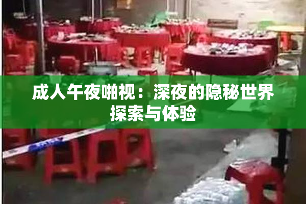 成人午夜啪视：深夜的隐秘世界探索与体验