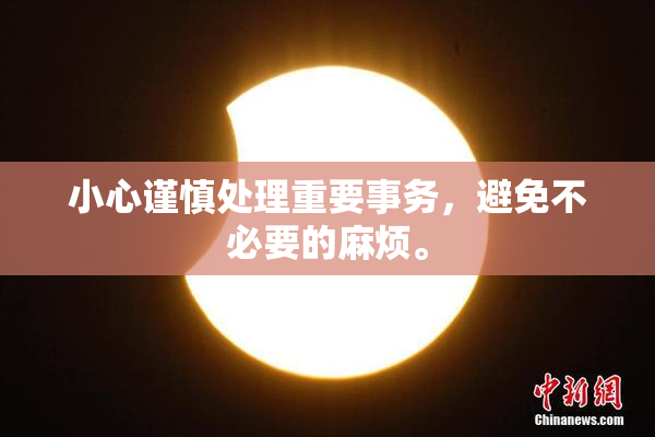 小心谨慎处理重要事务，避免不必要的麻烦。