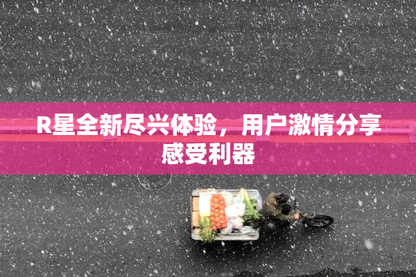 R星全新尽兴体验，用户激情分享感受利器