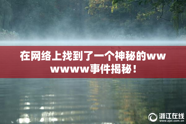 在网络上找到了一个神秘的wwwwww事件揭秘！