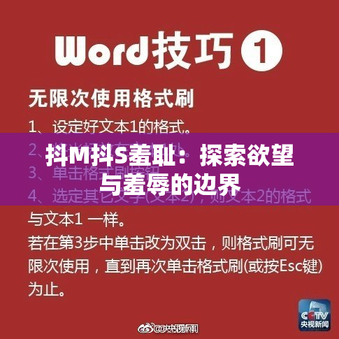 抖M抖S羞耻：探索欲望与羞辱的边界