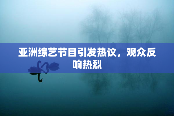亚洲综艺节目引发热议，观众反响热烈