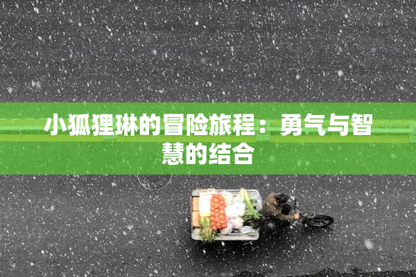 小狐狸琳的冒险旅程：勇气与智慧的结合