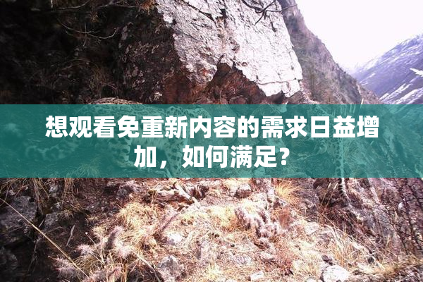 想观看免重新内容的需求日益增加，如何满足？