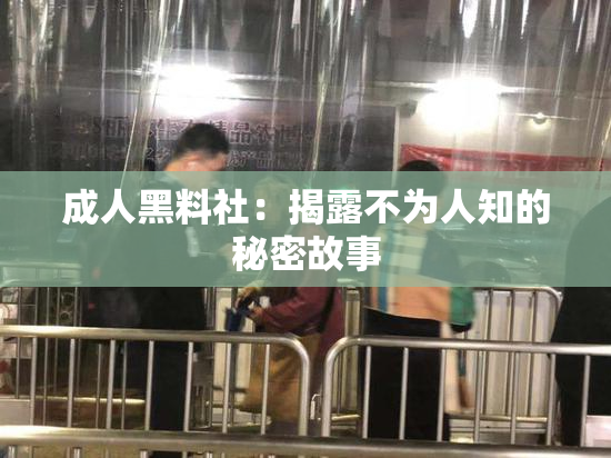 成人黑料社：揭露不为人知的秘密故事