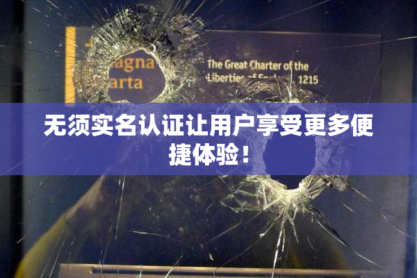 无须实名认证让用户享受更多便捷体验！