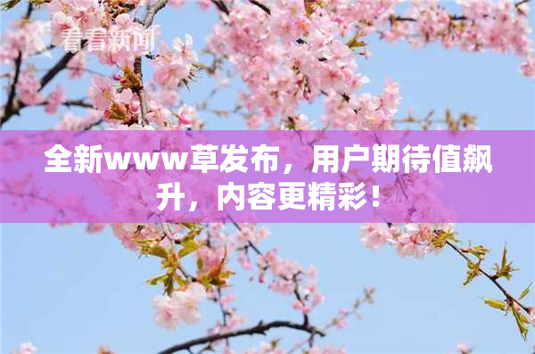 全新www草发布，用户期待值飙升，内容更精彩！