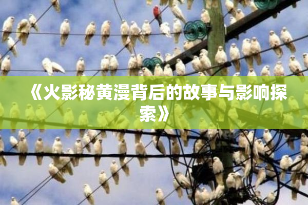 《火影秘黄漫背后的故事与影响探索》