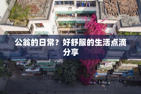 公翁的日常？好舒服的生活点滴分享