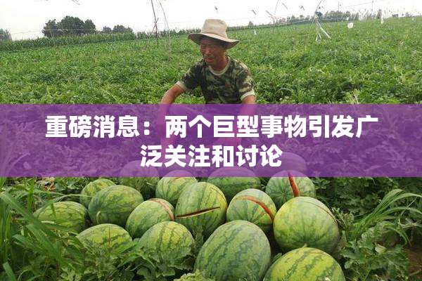 重磅消息：两个巨型事物引发广泛关注和讨论