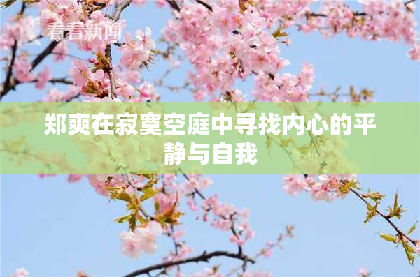 郑爽在寂寞空庭中寻找内心的平静与自我