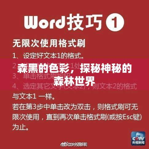 森黑的色彩，探秘神秘的森林世界