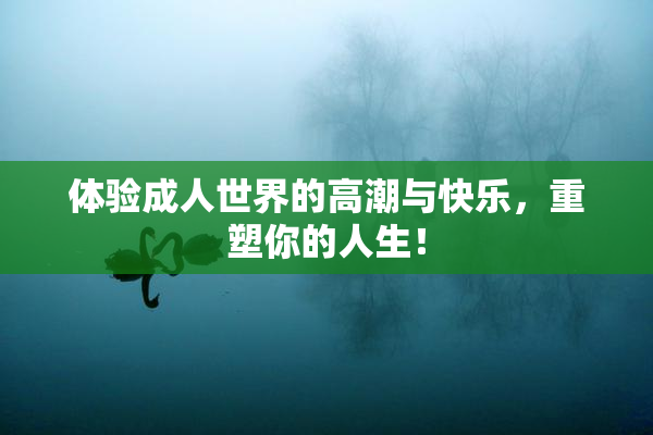 体验成人世界的高潮与快乐，重塑你的人生！