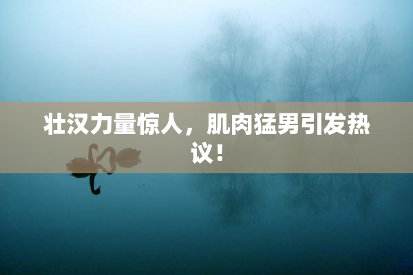 壮汉力量惊人，肌肉猛男引发热议！
