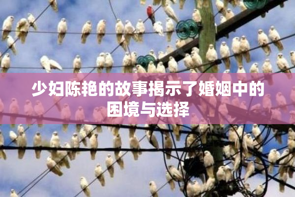 少妇陈艳的故事揭示了婚姻中的困境与选择