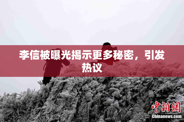 李信被曝光揭示更多秘密，引发热议