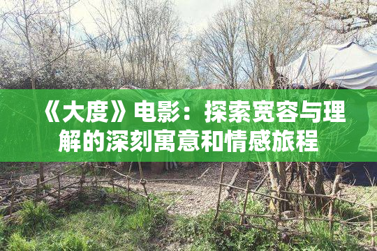 《大度》电影：探索宽容与理解的深刻寓意和情感旅程