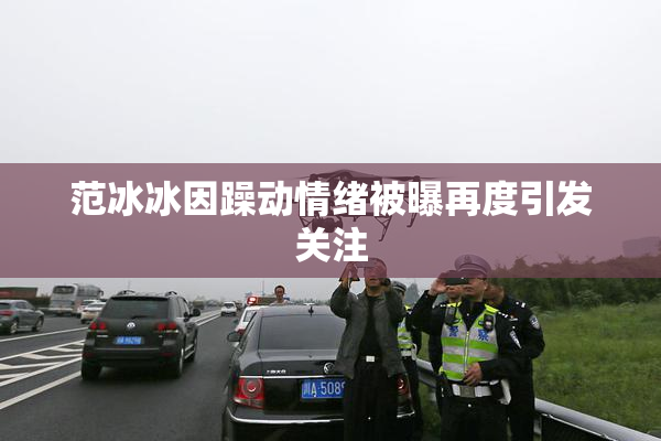 范冰冰因躁动情绪被曝再度引发关注