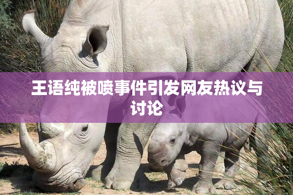 王语纯被喷事件引发网友热议与讨论